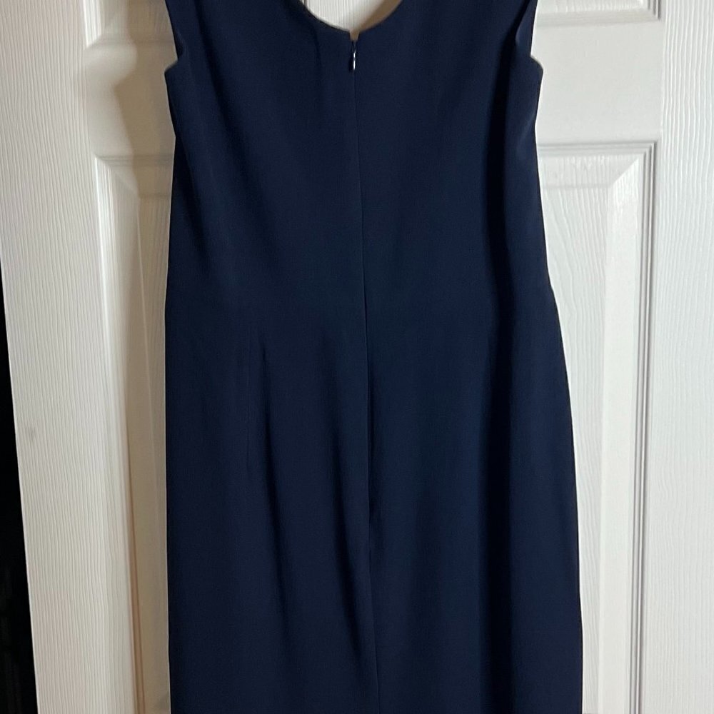 Dress The Population Sandra Plunge Crepe Trumpet Gown in Midnight Blue Size XXL - Picture 7 of 10